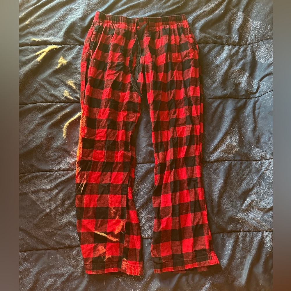 Red and Black Plaid Pajama Pants